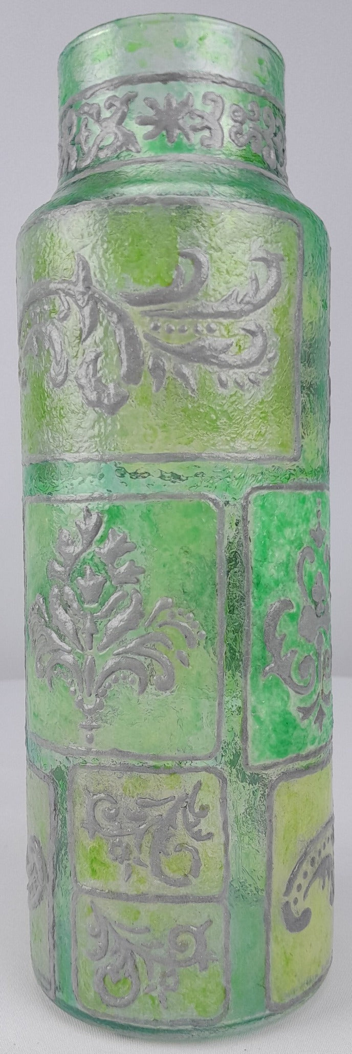 Green Stenciled Vase