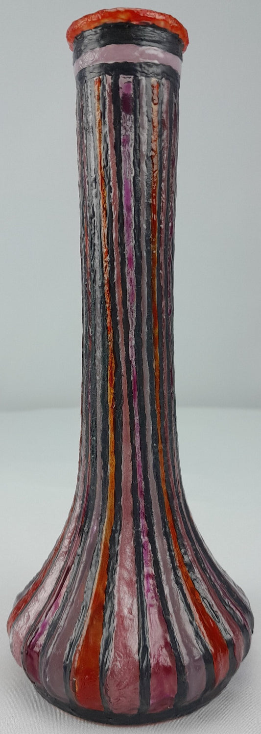 Red Pink & Purple Striped Vase