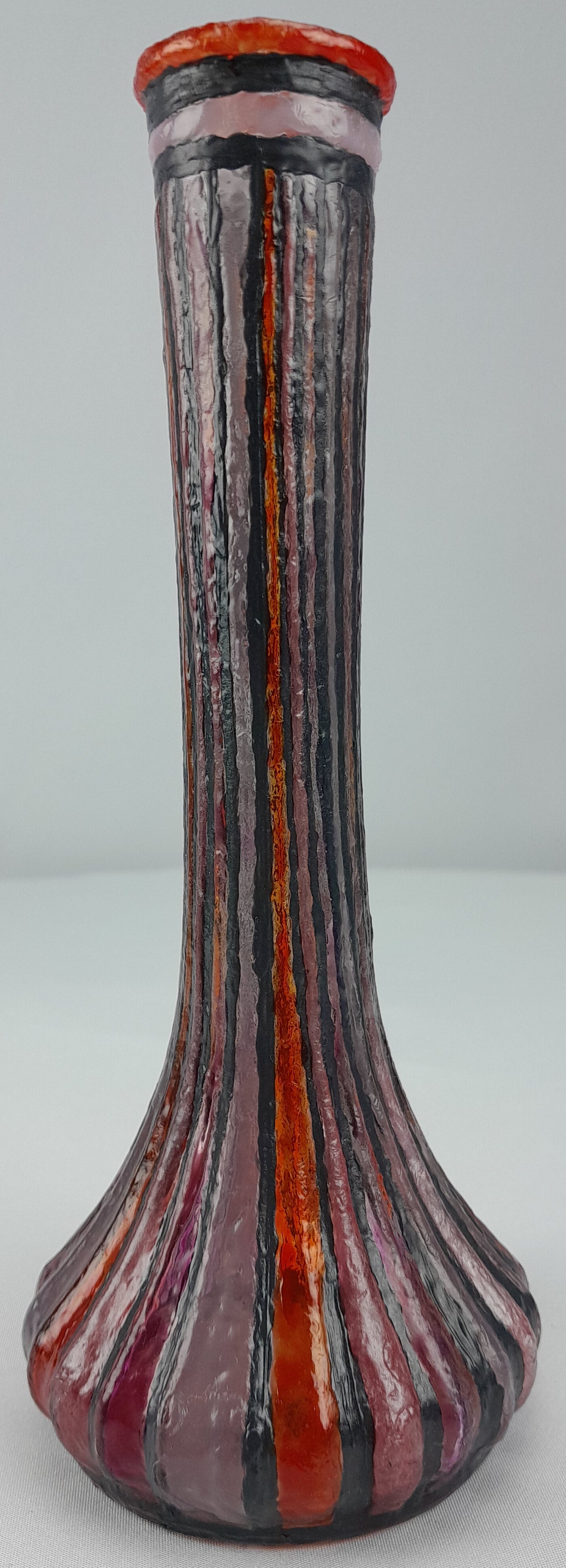 Red Pink & Purple Striped Vase