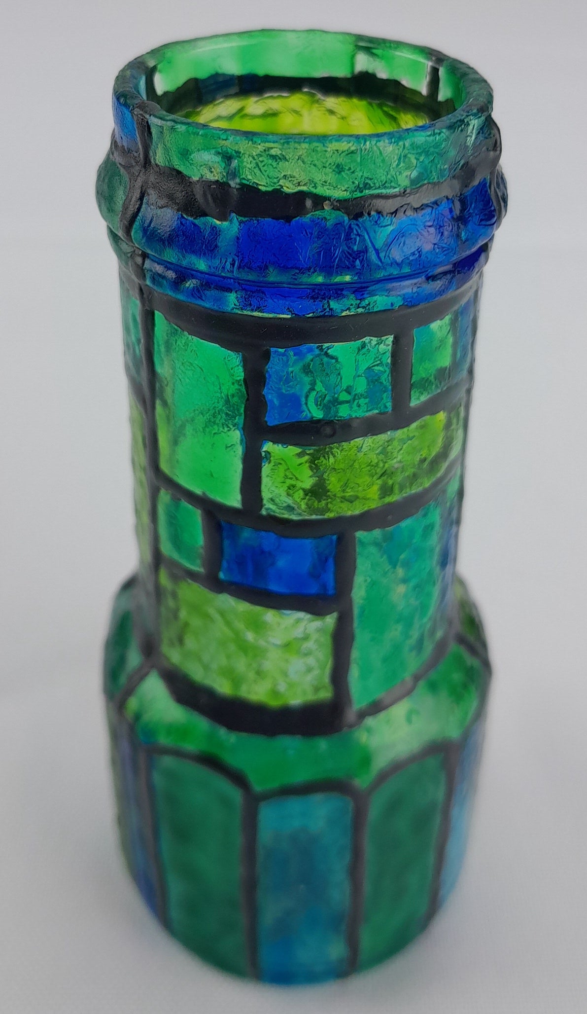 Blue & Green Faux Stained Glass Jar